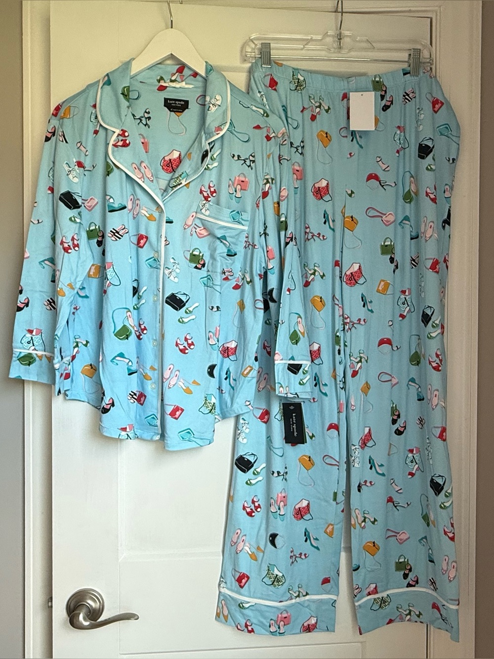 kate spade Light Blue Girls' Printed Pajama Set - Top & Pants